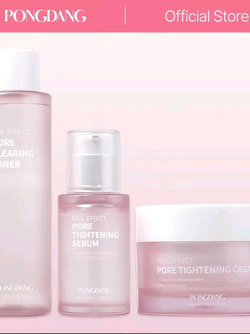 PONGDANG Real Effect Pore Tightening Serum Pink Pore Care Set NWT